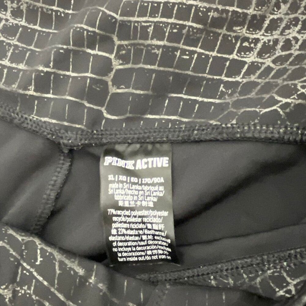 PINK Victoria's Secret Active Black Croc Shine Ultimate V High Waist Leggings XL - Picture 8 of 9